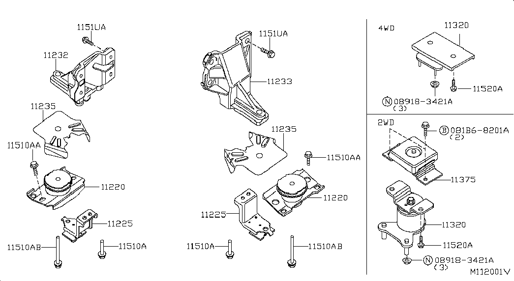 NISSAN 11320EB302 - Sospensione, Motore www.autoricambit.com