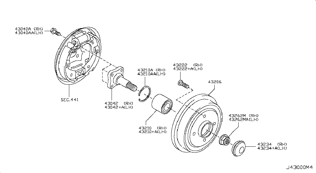 NISSAN 432621HA1A - Dado dell'asse, Semiasse www.autoricambit.com