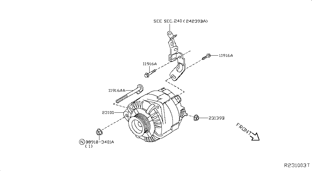 NISSAN 23100-3JA1A - Alternatore www.autoricambit.com