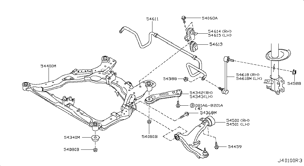 NISSAN 54668 CN01E - Asta/Puntone, Stabilizzatore www.autoricambit.com