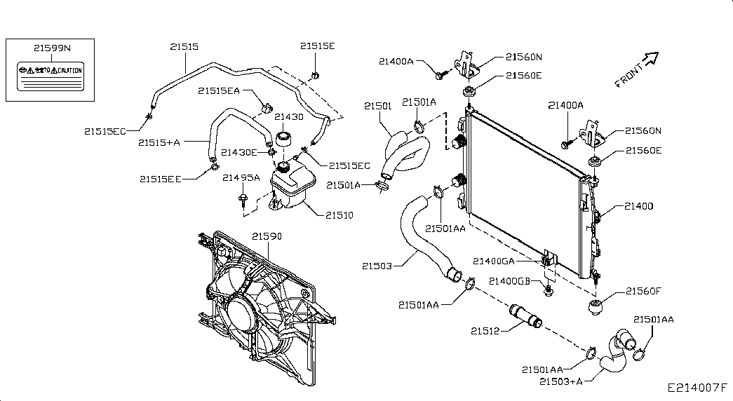 NISSAN 21503JD20A - Flessibile radiatore www.autoricambit.com