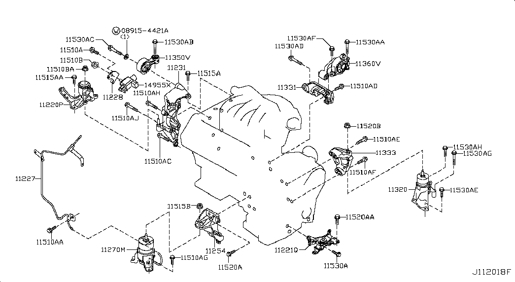 NISSAN 11270-1AA1A - Sospensione, Motore www.autoricambit.com