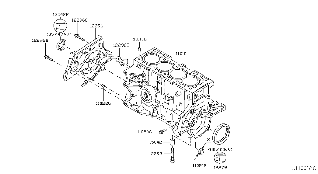 NISSAN 12279-00QAE - Paraolio, Albero a gomiti www.autoricambit.com