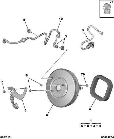 PEUGEOT 16 068 598 80 - Servofreno www.autoricambit.com