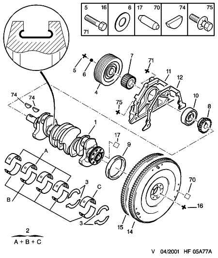 PEUGEOT 0515.G3 - Puleggia cinghia, Albero a gomiti www.autoricambit.com