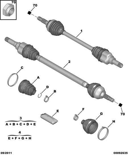 PEUGEOT 3272 HP - Kit giunti, Semiasse www.autoricambit.com