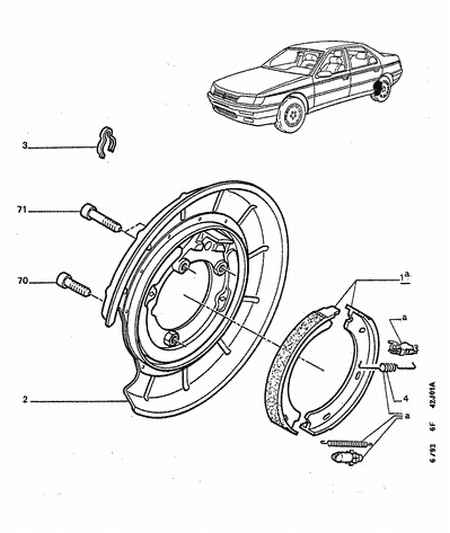 PEUGEOT 4241 G5 - Kit ganasce, Freno stazionamento www.autoricambit.com