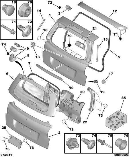 CITROËN 8731 P9 - Ammortizzatore pneumatico, Cofano motore www.autoricambit.com