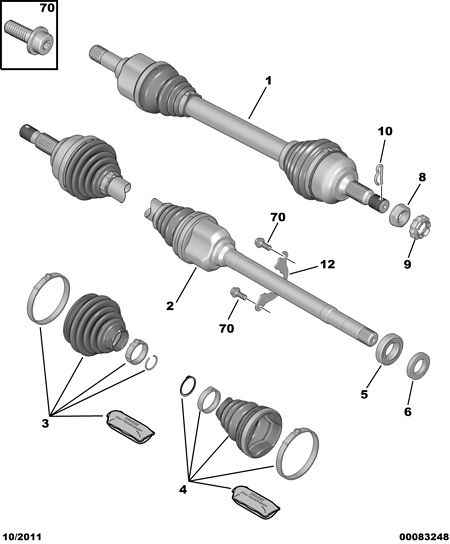 PEUGEOT 98 016 188 80 - Kit giunti, Semiasse www.autoricambit.com