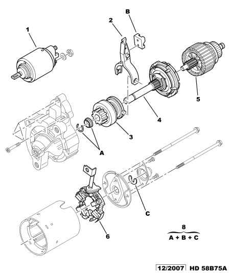 PEUGEOT 5855 A1 - Leva comando innesto, Motorino avviamento www.autoricambit.com