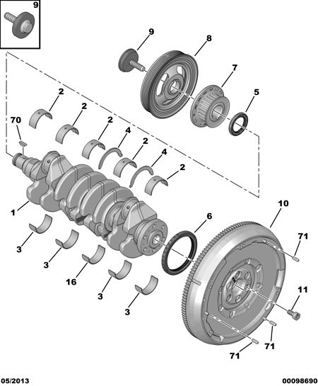 CITROËN 16 08 940 680 - Paraolio, Albero a gomiti www.autoricambit.com