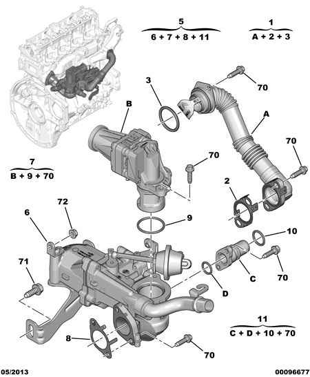 CITROËN/PEUGEOT 98 029 815 80 - Radiatore, Ricircolo gas scarico www.autoricambit.com