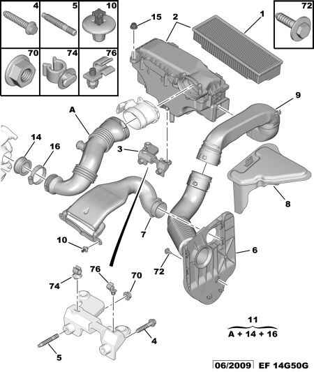 CITROËN/PEUGEOT 1434 C8 - Flessibile aria alimentazione www.autoricambit.com