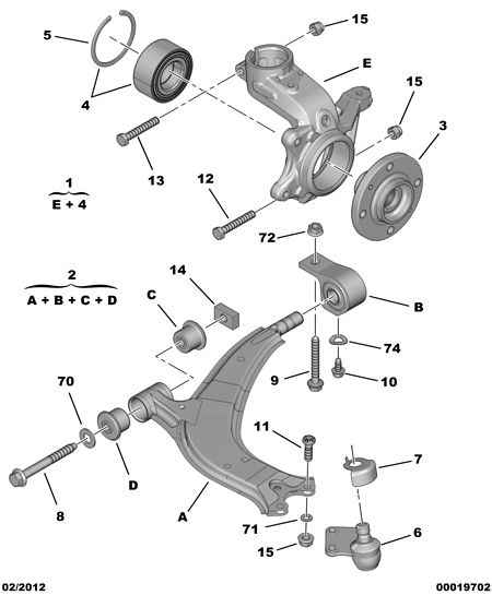 CITROËN 3640.44* - Giunto di supporto / guida www.autoricambit.com