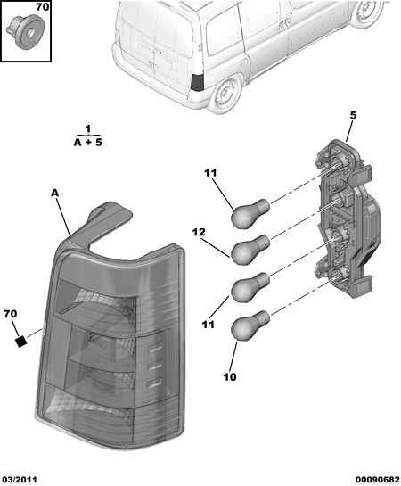 PEUGEOT 6350 Y8 - Luce posteriore www.autoricambit.com