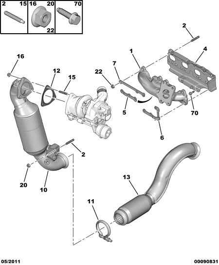 PEUGEOT 1706 J8 - Tubo gas scarico www.autoricambit.com