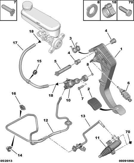 PEUGEOT 2130.39 - Rivestimento pedale, Pedale frizione www.autoricambit.com