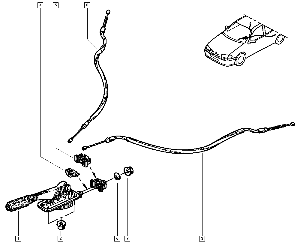 RENAULT 7700424470 - Cavo comando, Freno stazionamento www.autoricambit.com
