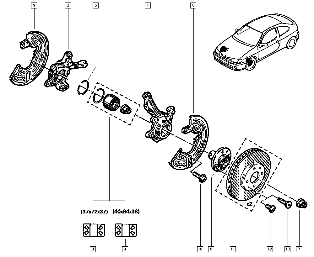 RENAULT 77 01 205 779 - Kit cuscinetto ruota www.autoricambit.com