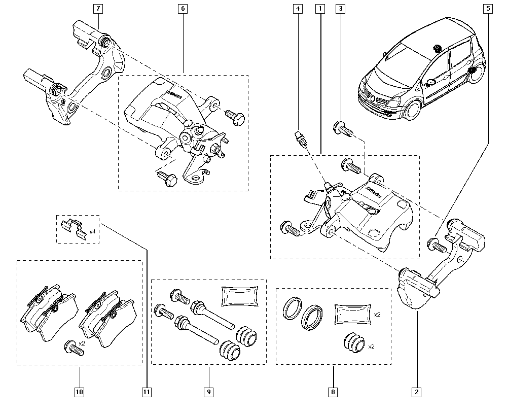 RENAULT 44 06 058 39R - Kit pastiglie freno, Freno a disco www.autoricambit.com