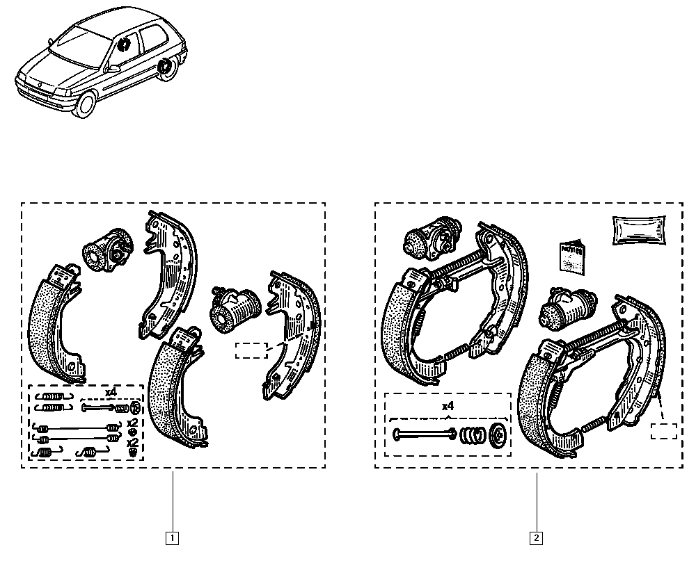 RENAULT 77 01 205 315 - Kit freno, freni a tamburo www.autoricambit.com