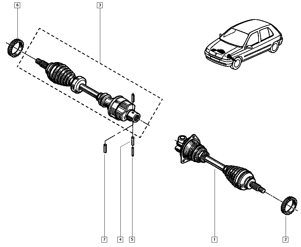 RENAULT 7701349915 - Albero motore/Semiasse www.autoricambit.com