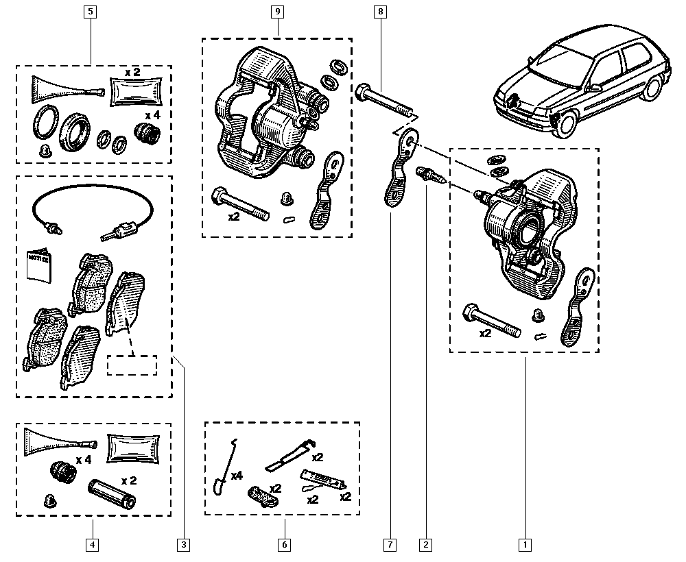 RENAULT 77 01 201 987 - Kit accessori, Pastiglia freno www.autoricambit.com