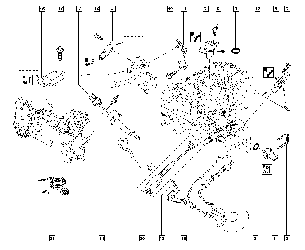 RENAULT 82 00 685 363 - Sensor MAP, pressione del collettore di aspirazione www.autoricambit.com