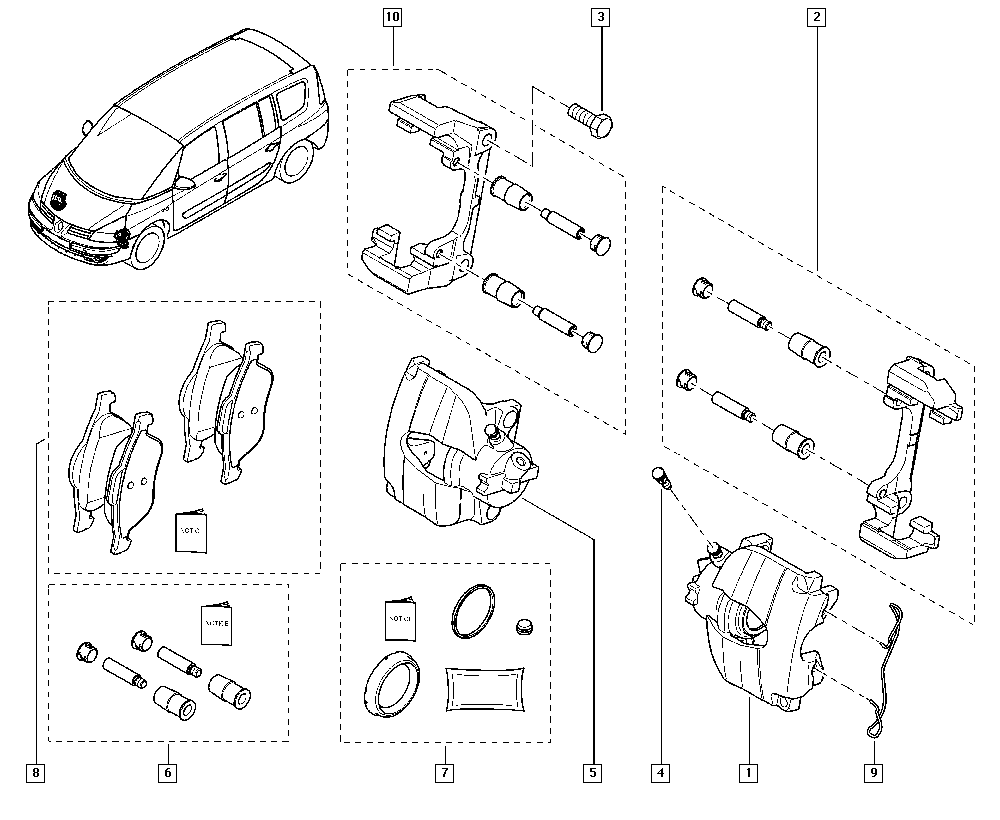 RENAULT 410607716R - Kit pastiglie freno, Freno a disco www.autoricambit.com