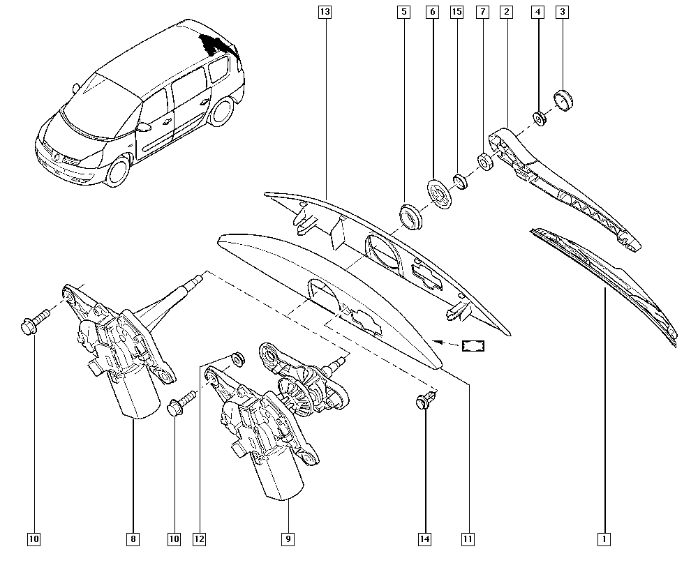 RENAULT 7701 051 890 - Braccio tergi, Pulizia cristalli www.autoricambit.com