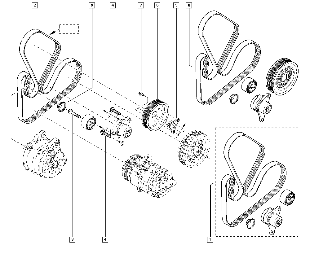 NISSAN 7701476645 - Kit Cinghie Poly-V www.autoricambit.com