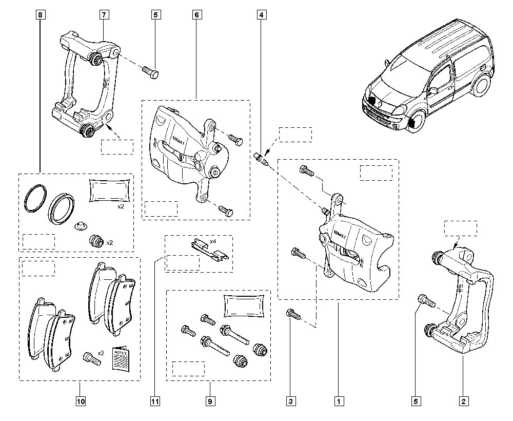 NISSAN 410608481R - Kit pastiglie freno, Freno a disco www.autoricambit.com