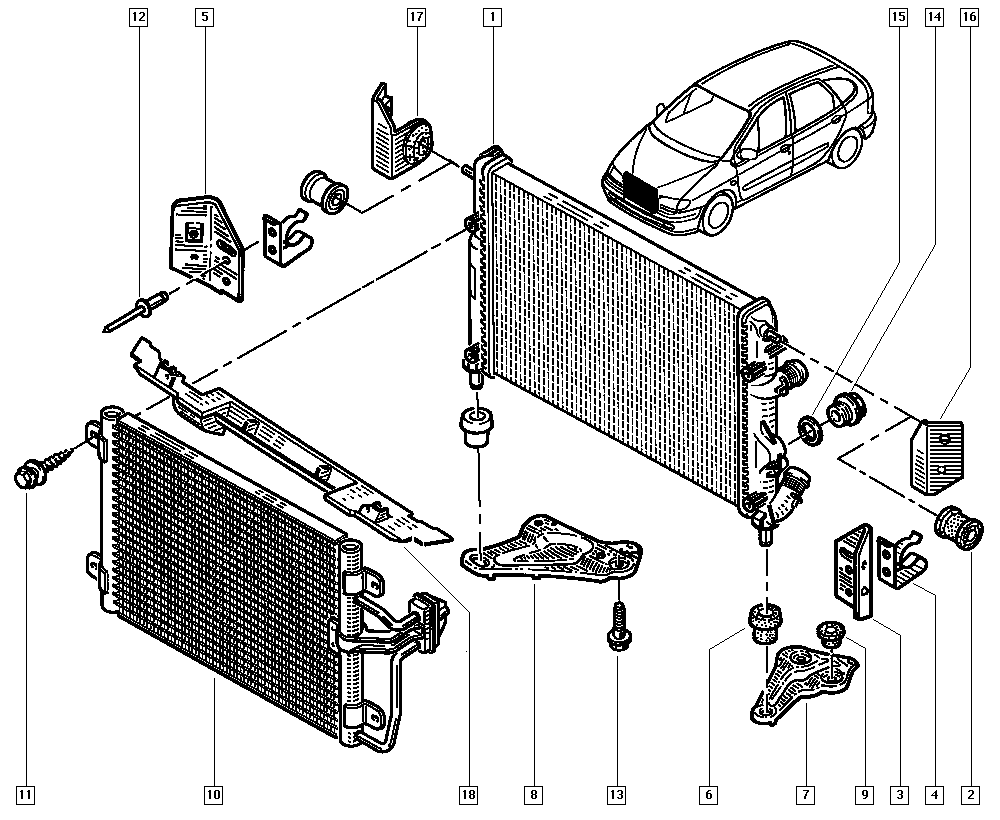 RENAULT 77 00 425 842 - Radiatore, Raffreddamento motore www.autoricambit.com