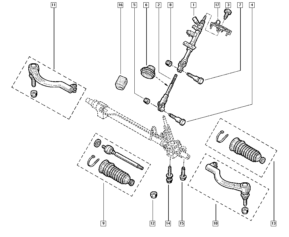 RENAULT 77 01 470 361 - Kit soffietto, Sterzo www.autoricambit.com