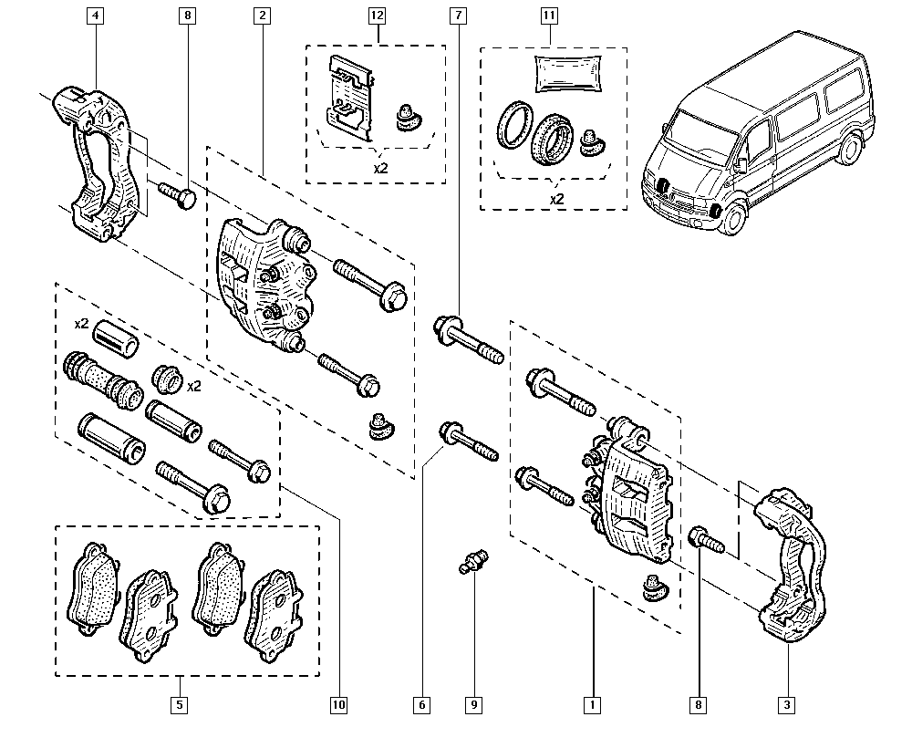 RENAULT 7701208012 - Pinza freno www.autoricambit.com