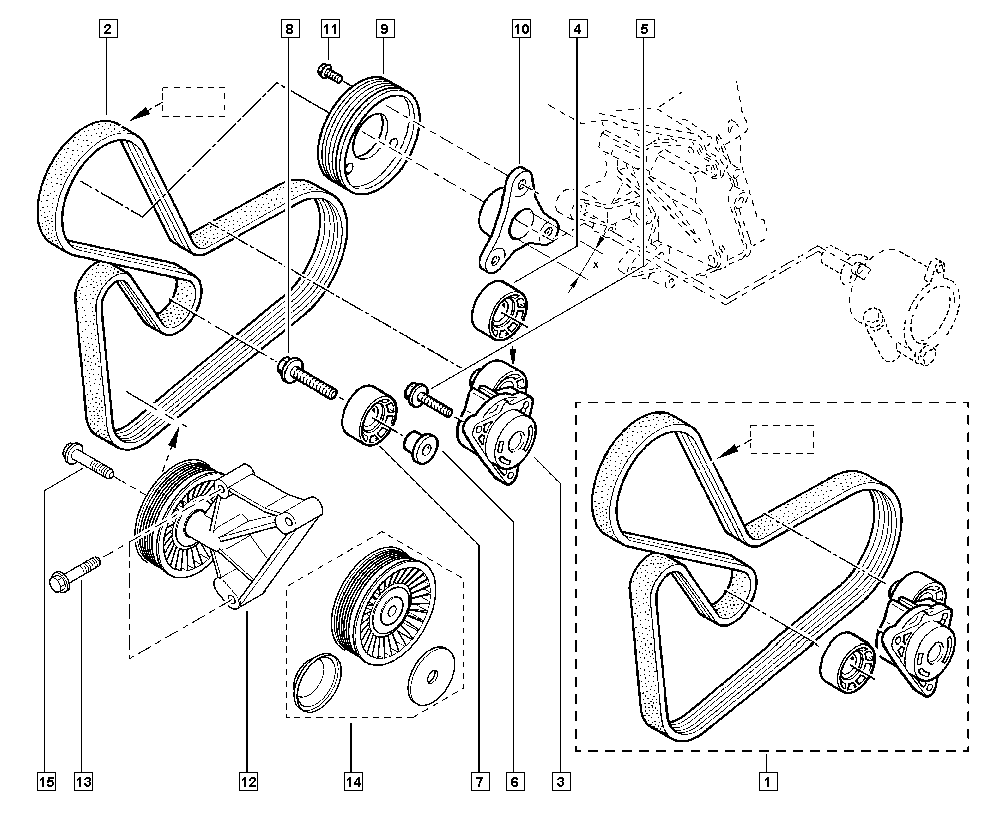 RENAULT 7701475193 - Kit Cinghie Poly-V www.autoricambit.com