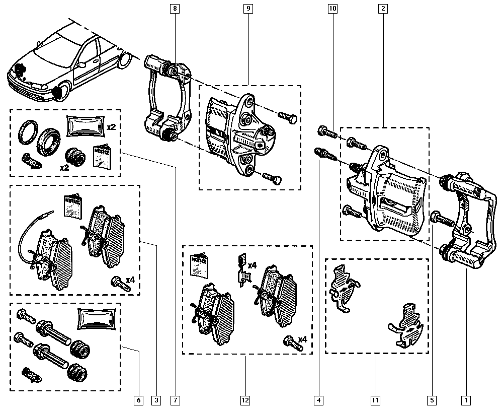 RENAULT 7701 203 714 - Kit riparazione, Pinza freno www.autoricambit.com