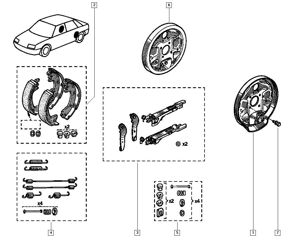 RENAULT 7701349780 - Kit freno, freni a tamburo www.autoricambit.com