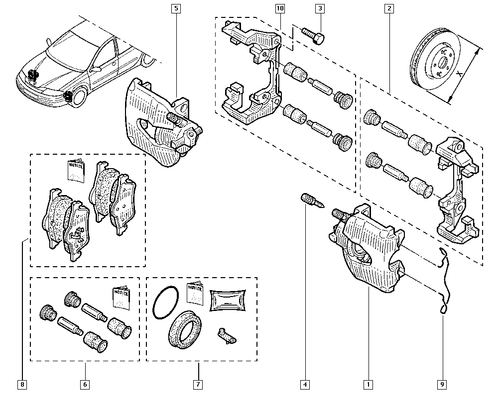 RENAULT 7701206600 - Kit riparazione, Pinza freno www.autoricambit.com