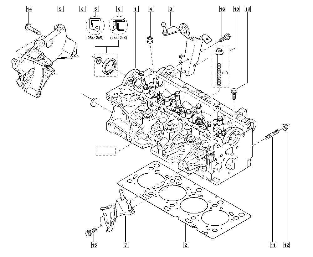 RENAULT 77 01 478 860 - Kit bulloni testata www.autoricambit.com