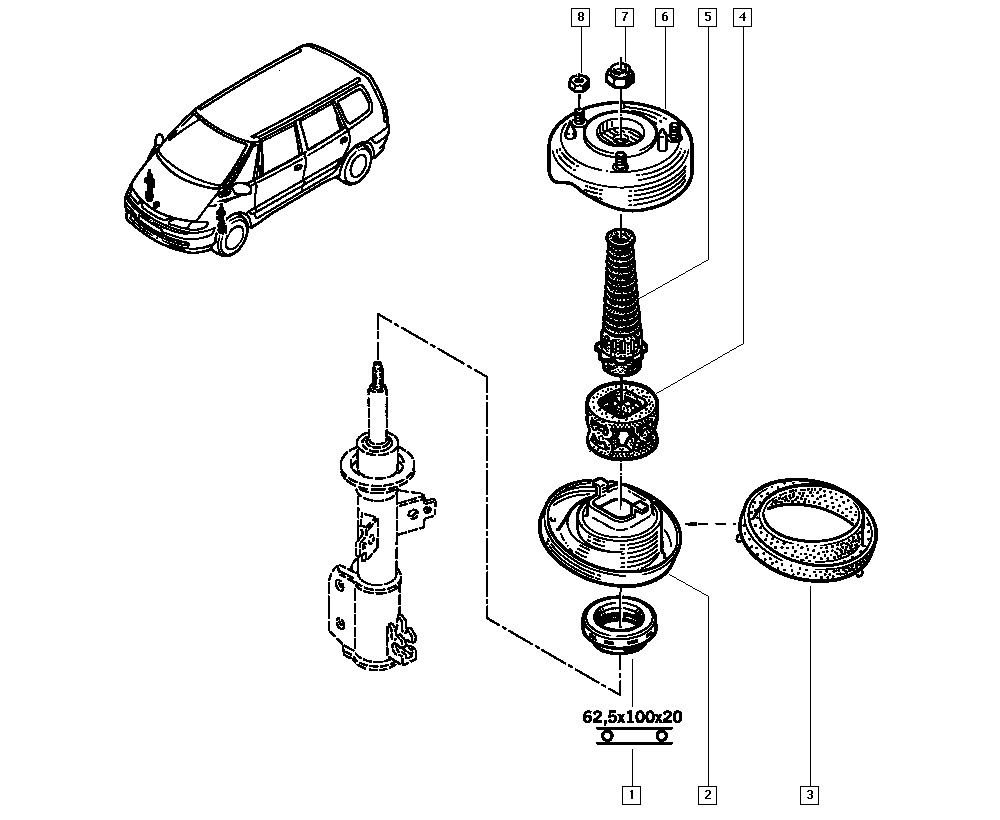 RENAULT 7700822909 - Kit parapolvere, Ammortizzatore www.autoricambit.com