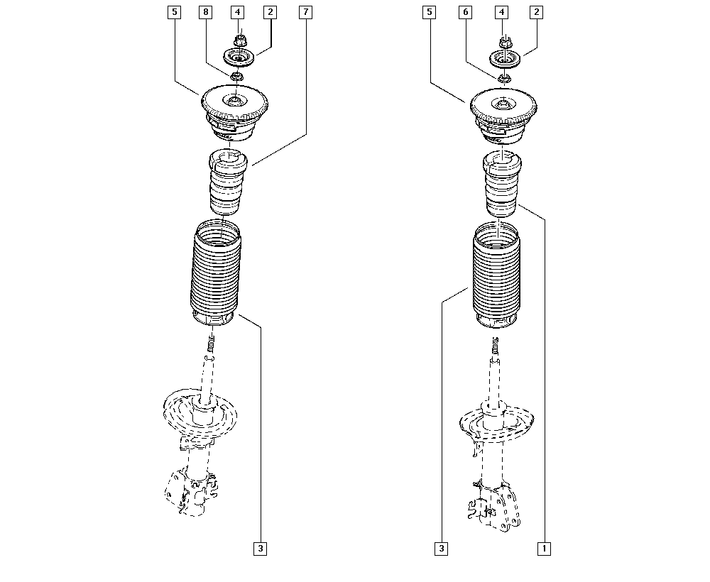 RENAULT 543880453R - Parapolvere, Ammortizzatore www.autoricambit.com
