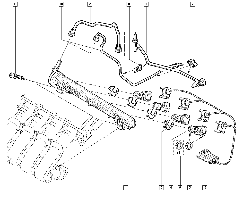 RENAULT 7701206812 - SEALS INJECT KIT www.autoricambit.com