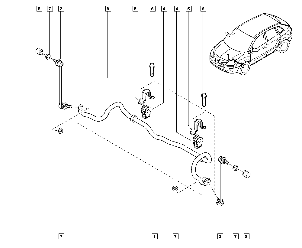 RENAULT 54 61 84C B0A - Asta/Puntone, Stabilizzatore www.autoricambit.com