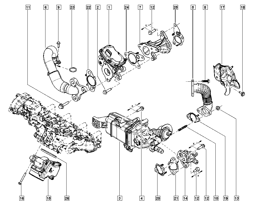 RENAULT 14 72 245 29R - Guarnizione valvola EGR (ricircolo gas scarico) www.autoricambit.com