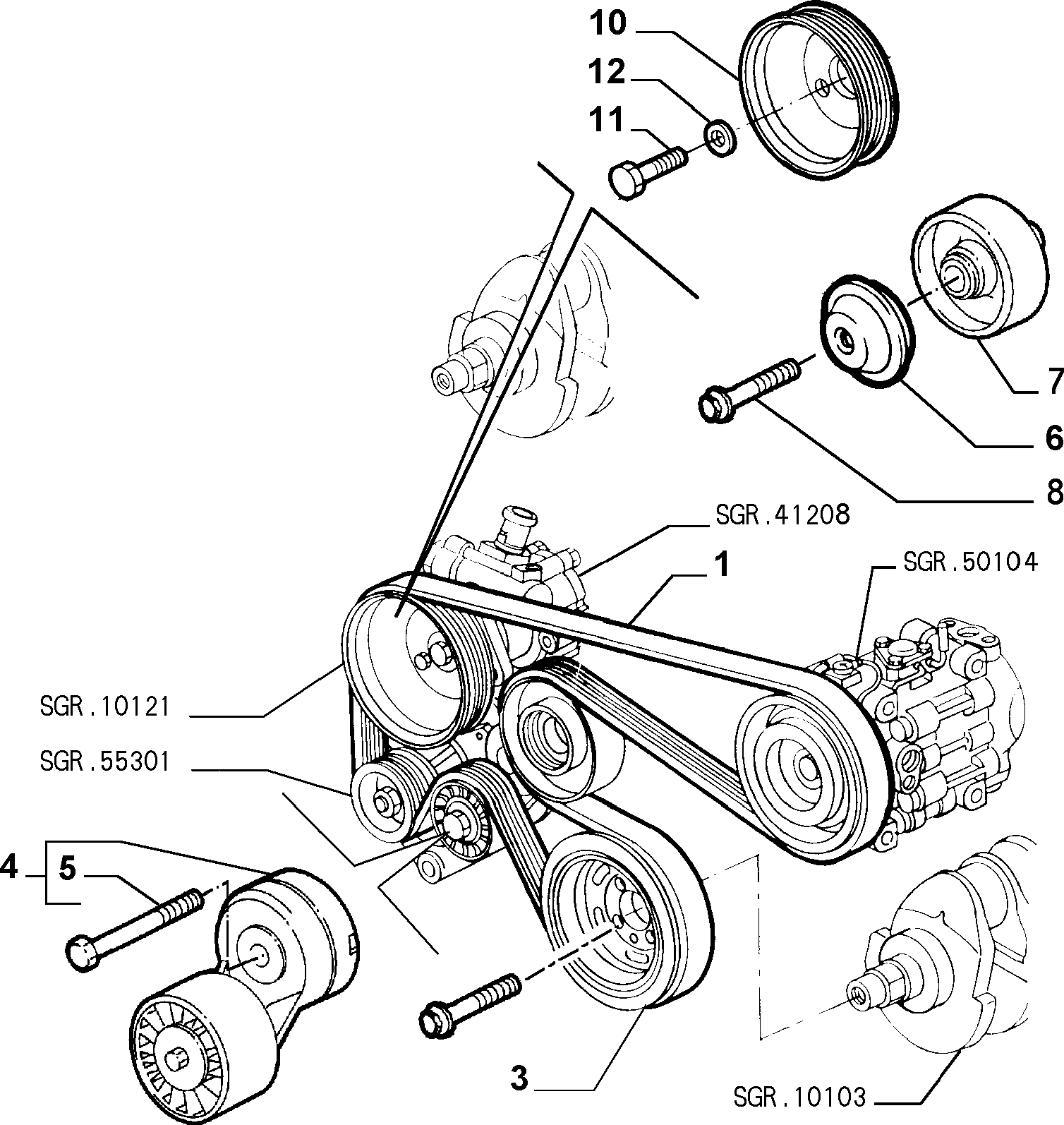 Lancia 60815976 - Puleggia cinghia, Albero a gomiti www.autoricambit.com