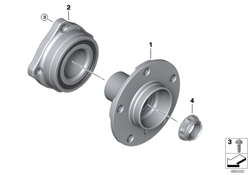 BMW (BRILLIANCE) 33 40 6 850 159 - Kit cuscinetto ruota www.autoricambit.com