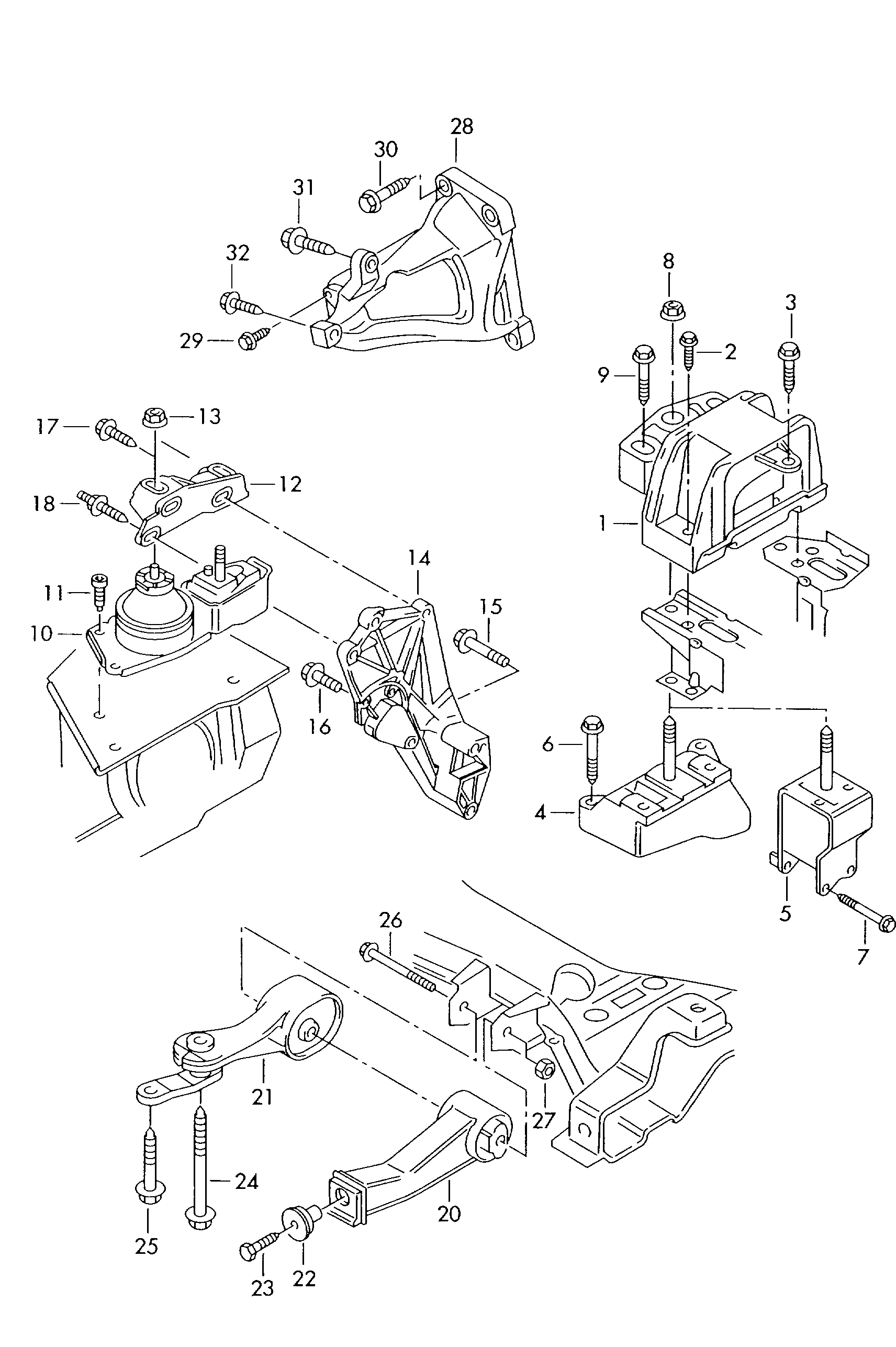 VAG 7M3 399 201 H - Sospensione, Motore www.autoricambit.com