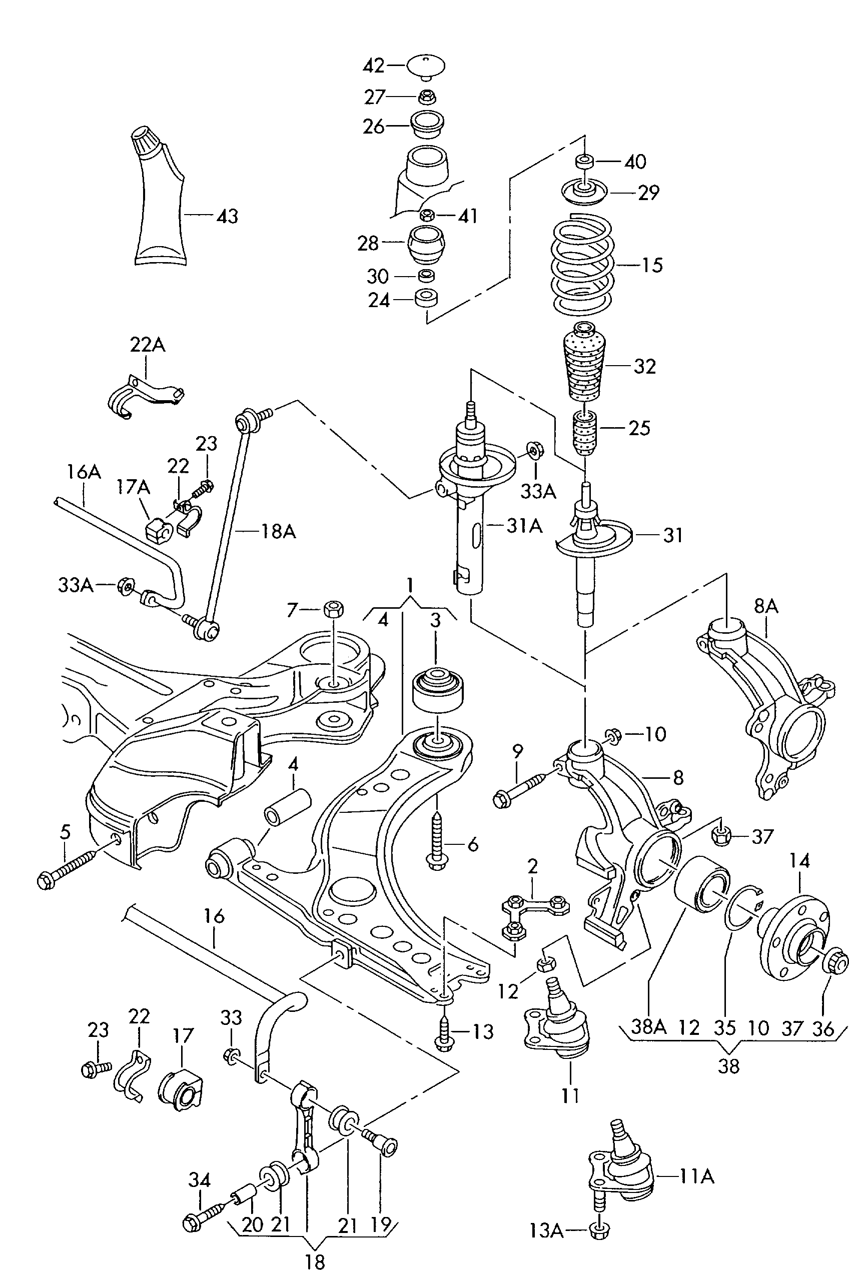 VAG 1J0 411 315 H - Asta/Puntone, Stabilizzatore www.autoricambit.com