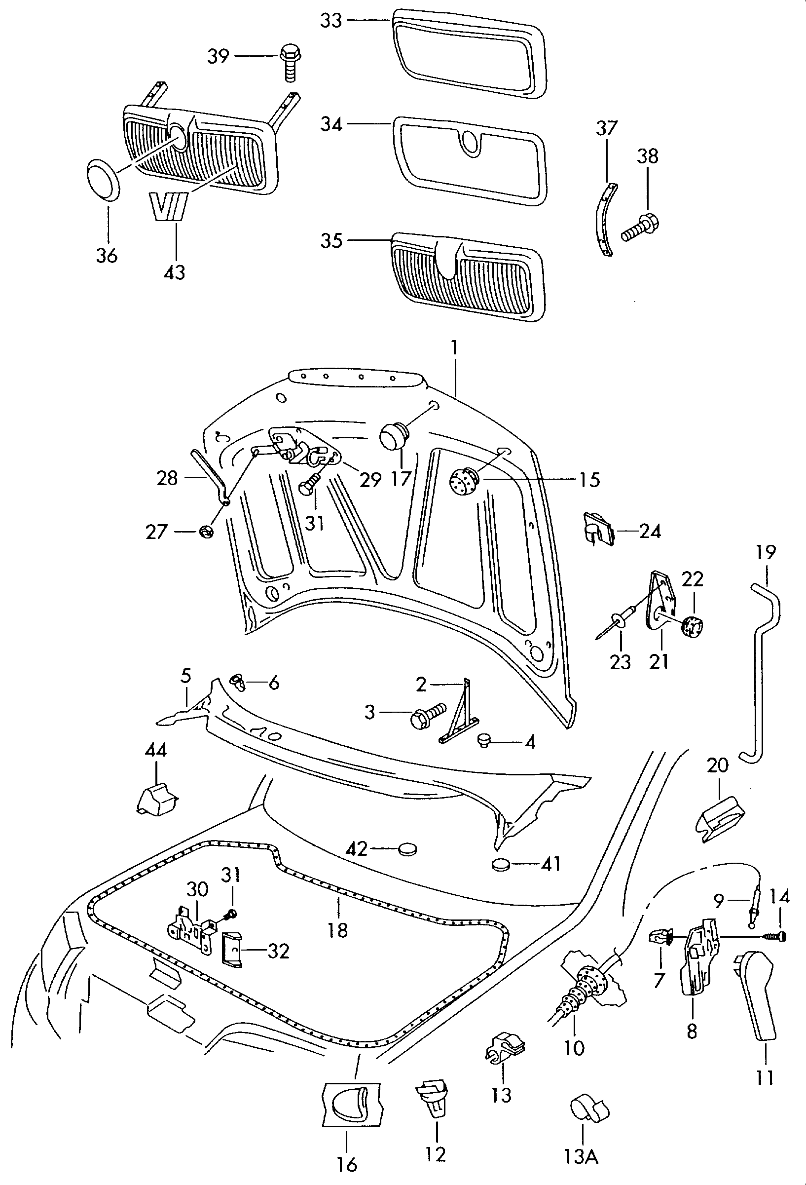 VAG 1J1 823 533 B - Maniglia, Sblocco cofano motore www.autoricambit.com